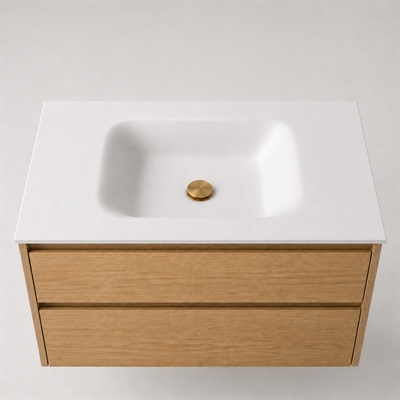 Corian baderomsbord 102 cm inkl. Lux-servant, Glacier White
