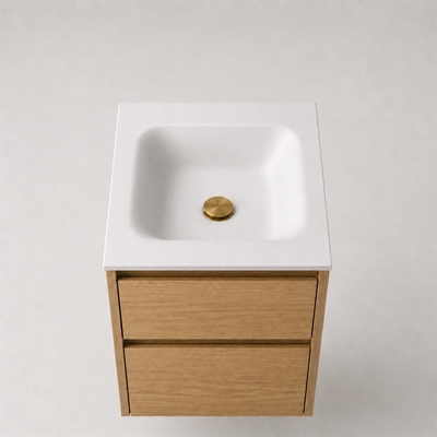 Corian baderomsbord 52 cm inkl. Type 7-servant, Glacier White