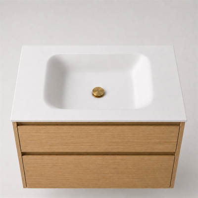 Corian baderomsbord 82 cm inkl. Lux-servant, Glacier White