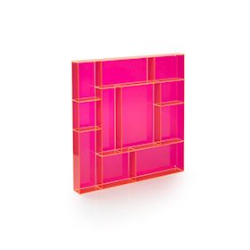 Kvadratisk Settekasse i Pink Akryl