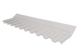 Murinndekning / drypp cap til SUNLUX og PVC trapesplater 76/18 klar 73cm